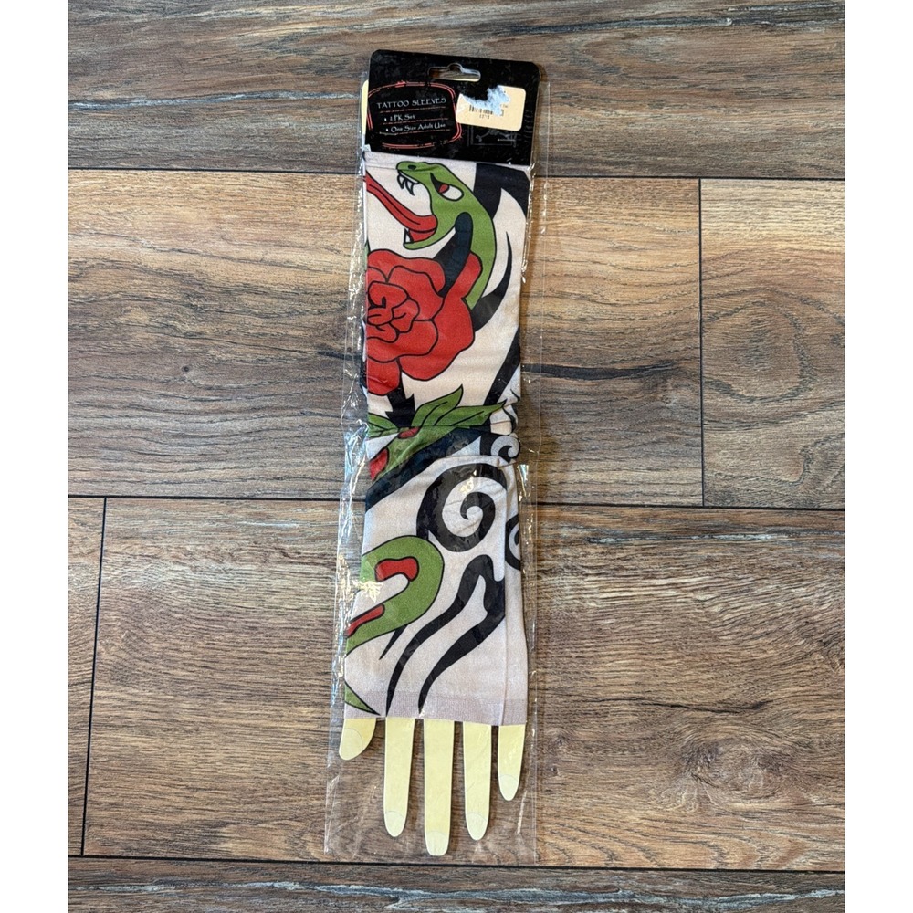 New Tattoo Sleeves Snake‎ Rose Fake Arm Tattoos Halloween Costume Cosplay Adult